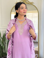 Teeya Creation Baby Pink Colour Viscose Slub Embroidery Work Fully Stitched Kurti Set - Distacart