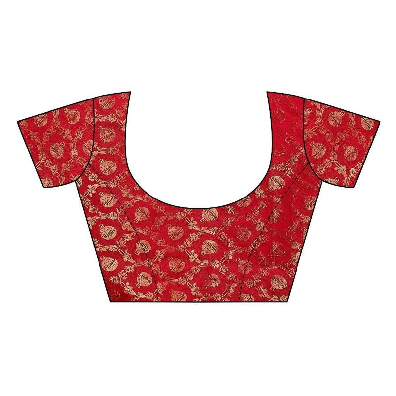  Satin Designer  Blouse (GOLD DUST Red)	