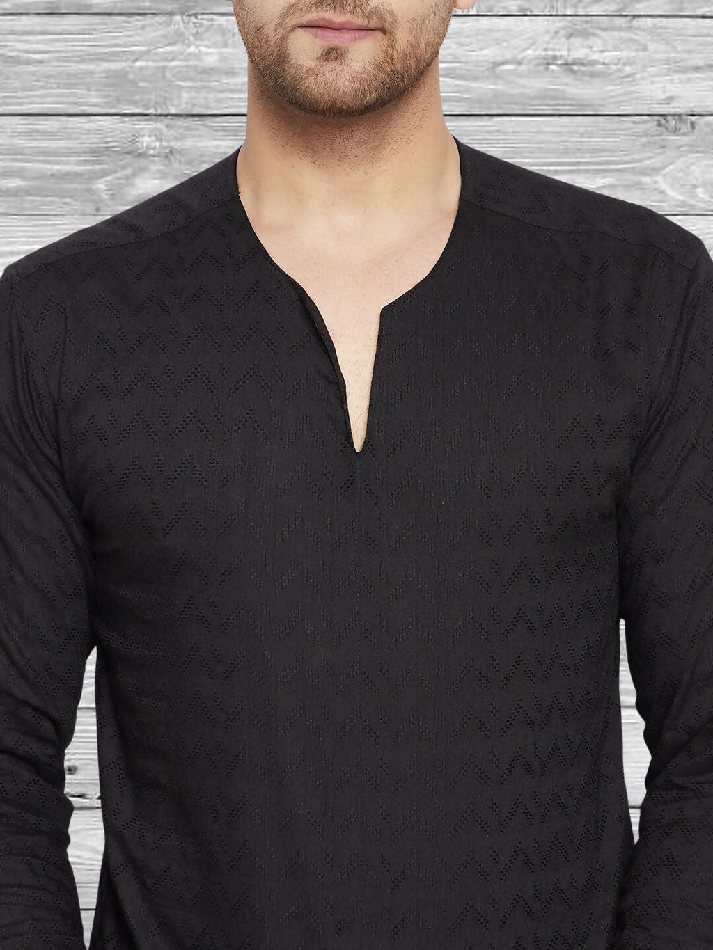 Even Apparels Men's Rayon Black Kurta
