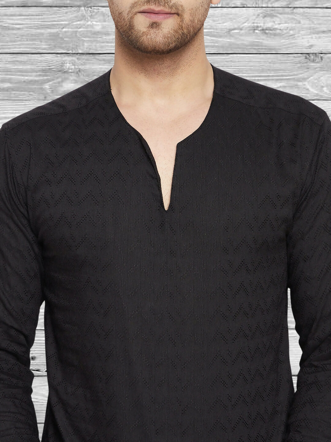 Even Apparels Men's Rayon Black Kurta