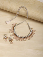 Blush Pink Kundan Choker with Earrings- Ruby Raang
