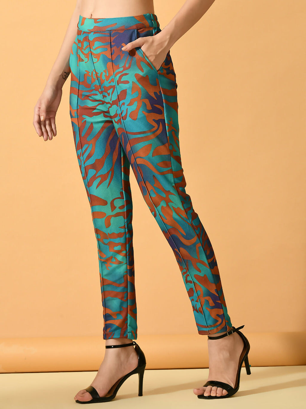 Myshka Women's Multi Slim Fit Party Trouser