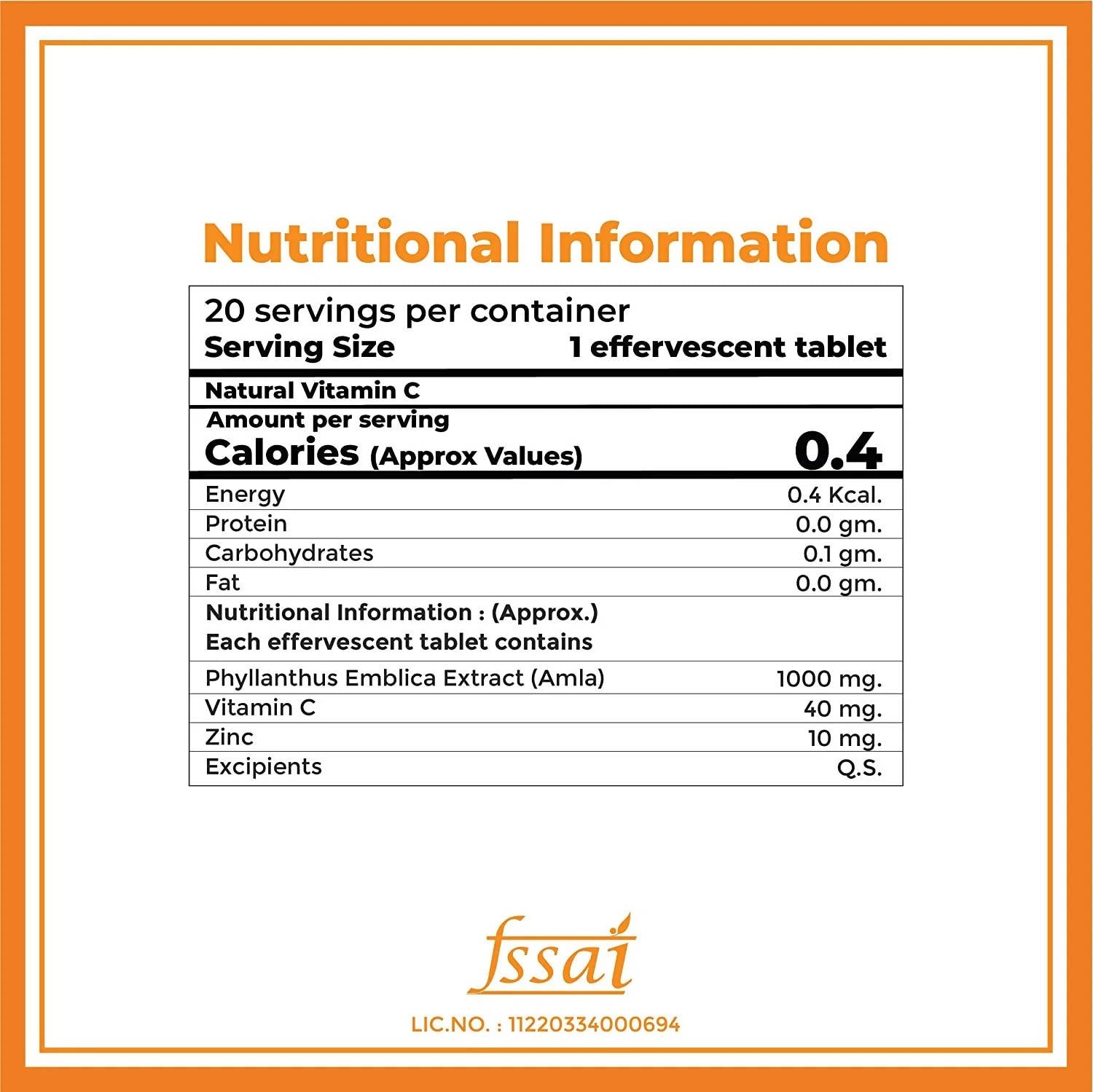 Boldfit Natural Vitamin C 1000mg Effervescent Tablets (Orange Flavor)