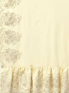 Ahalyaa Cream Crepe Glitter Print Kurta Sharara Set With Dupatta - Distacart