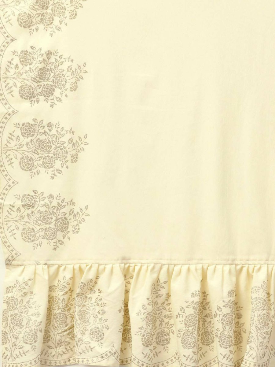 Ahalyaa Cream Crepe Glitter Print Kurta Sharara Set With Dupatta - Distacart