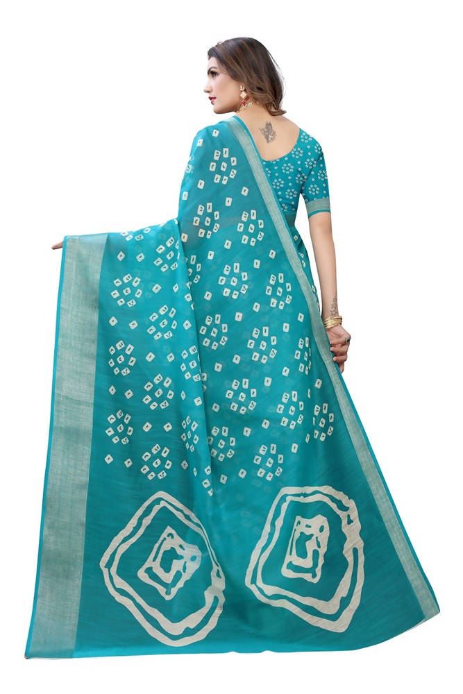 Vamika Rama Green Linen Zari Border Saree