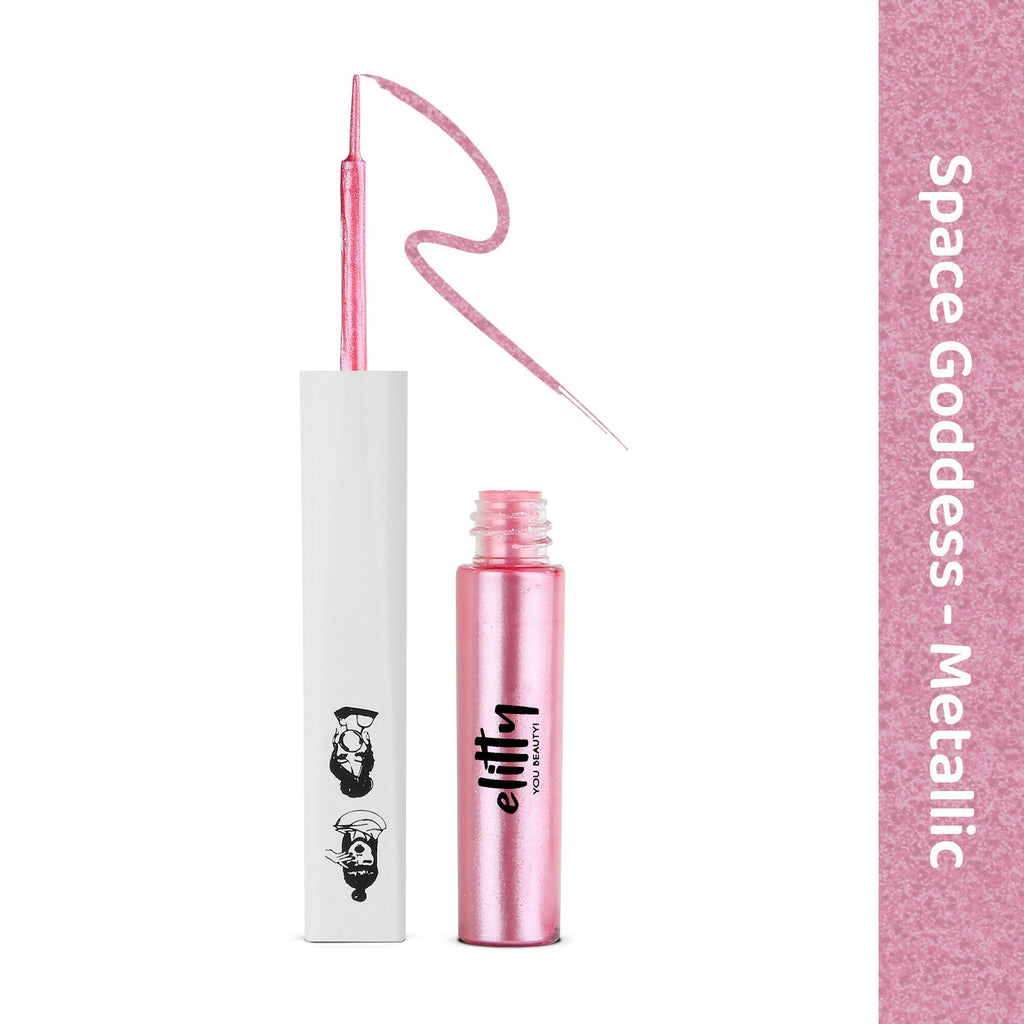 Elitty Pink Pop Color Metallic Finish Liquid Eyeliner - Space Goddess (Pink)