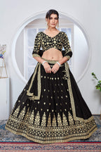 Lehenga Mart Designer Wedding Lehenga Choli For Women - Black