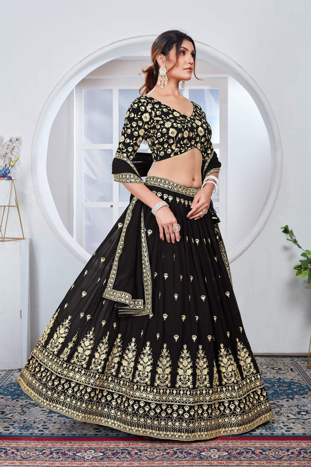 Lehenga Mart Designer Wedding Lehenga Choli For Women - Black