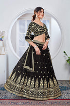 Lehenga Mart Designer Wedding Lehenga Choli For Women - Black