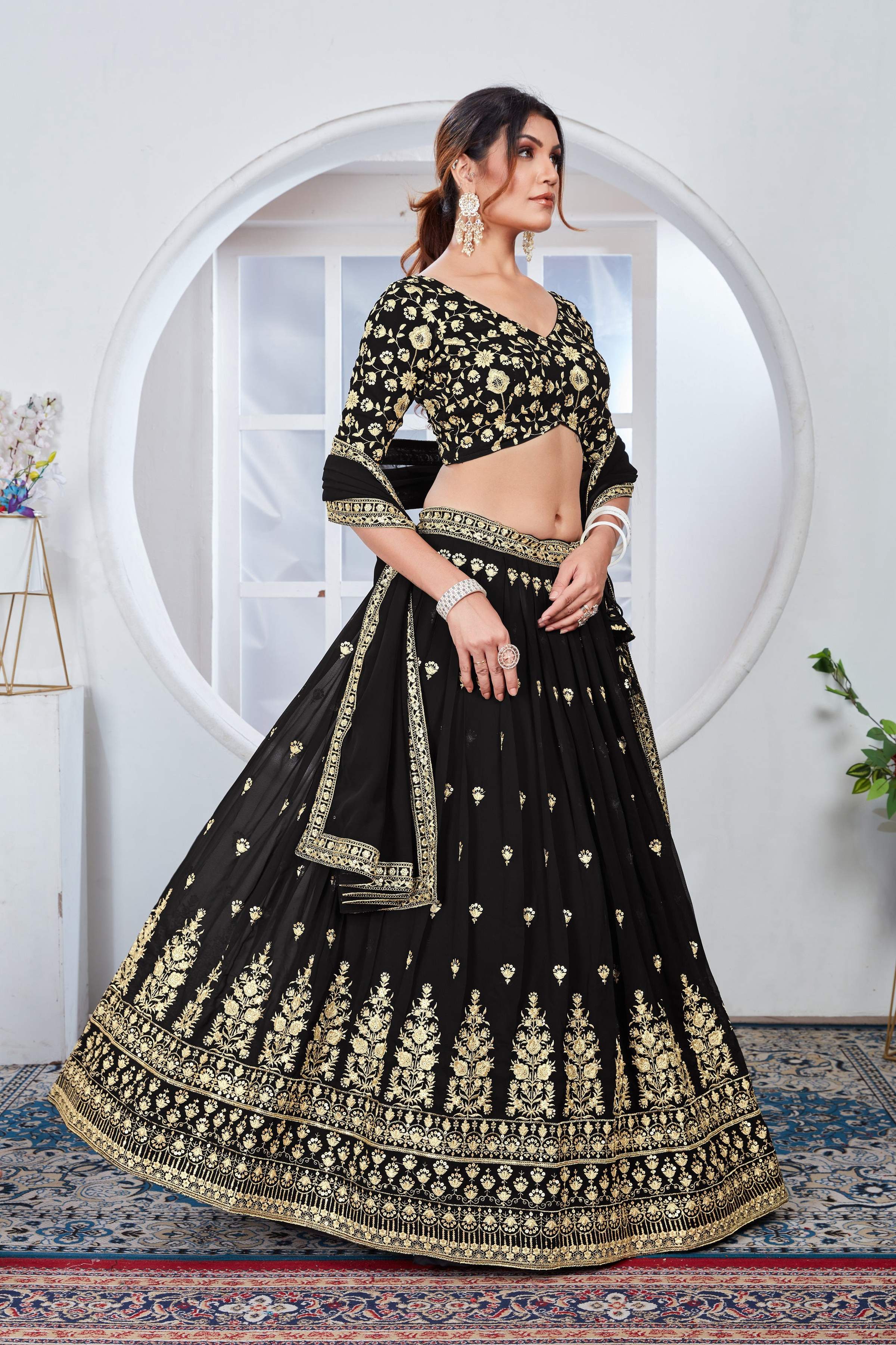 Lehenga Mart Designer Wedding Lehenga Choli For Women - Black