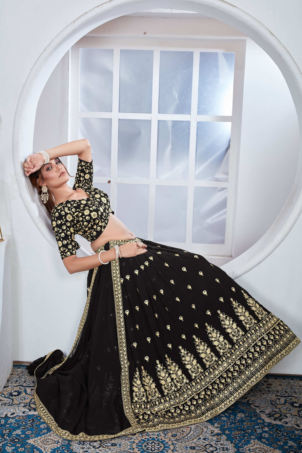 Lehenga Mart Designer Wedding Lehenga Choli For Women - Black