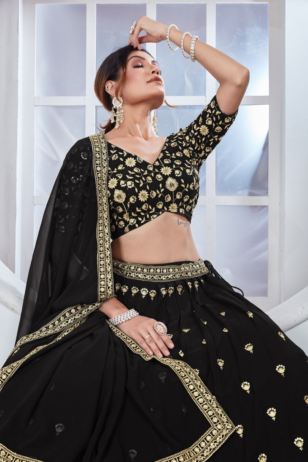 Lehenga Mart Designer Wedding Lehenga Choli For Women - Black