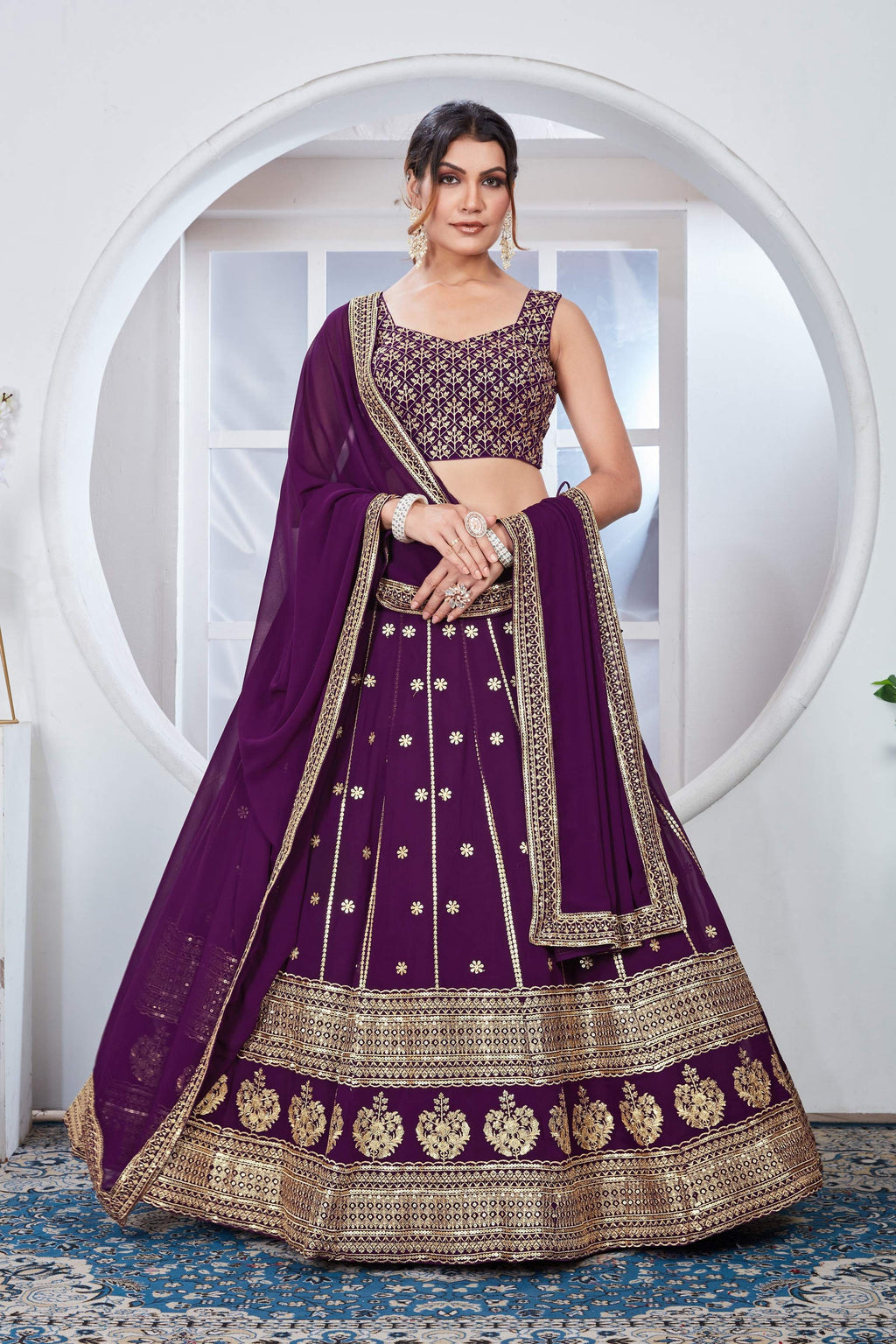Lehenga Mart Designer Wedding Lehenga Choli For Women - Purple