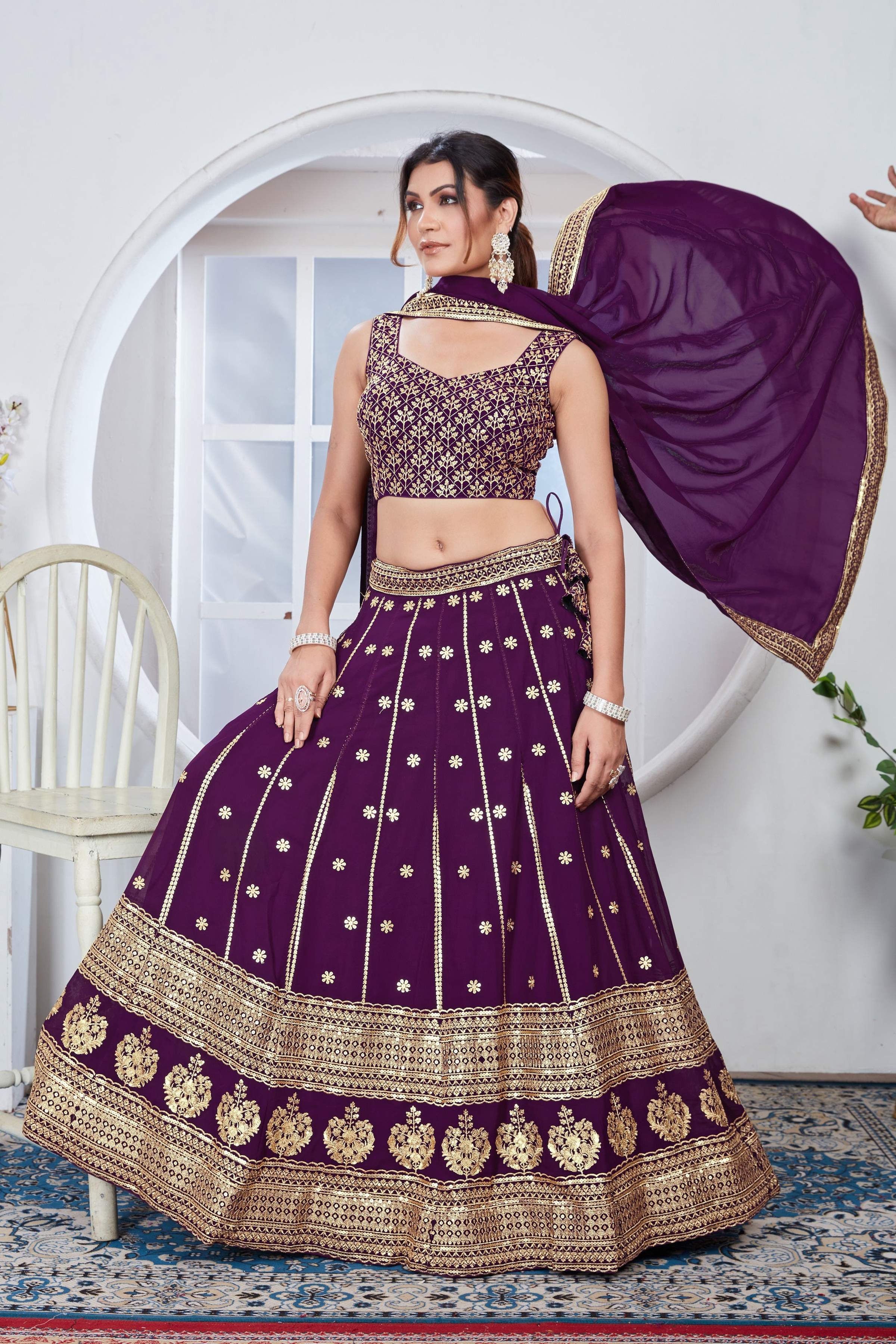 Lehenga Mart Designer Wedding Lehenga Choli For Women - Purple