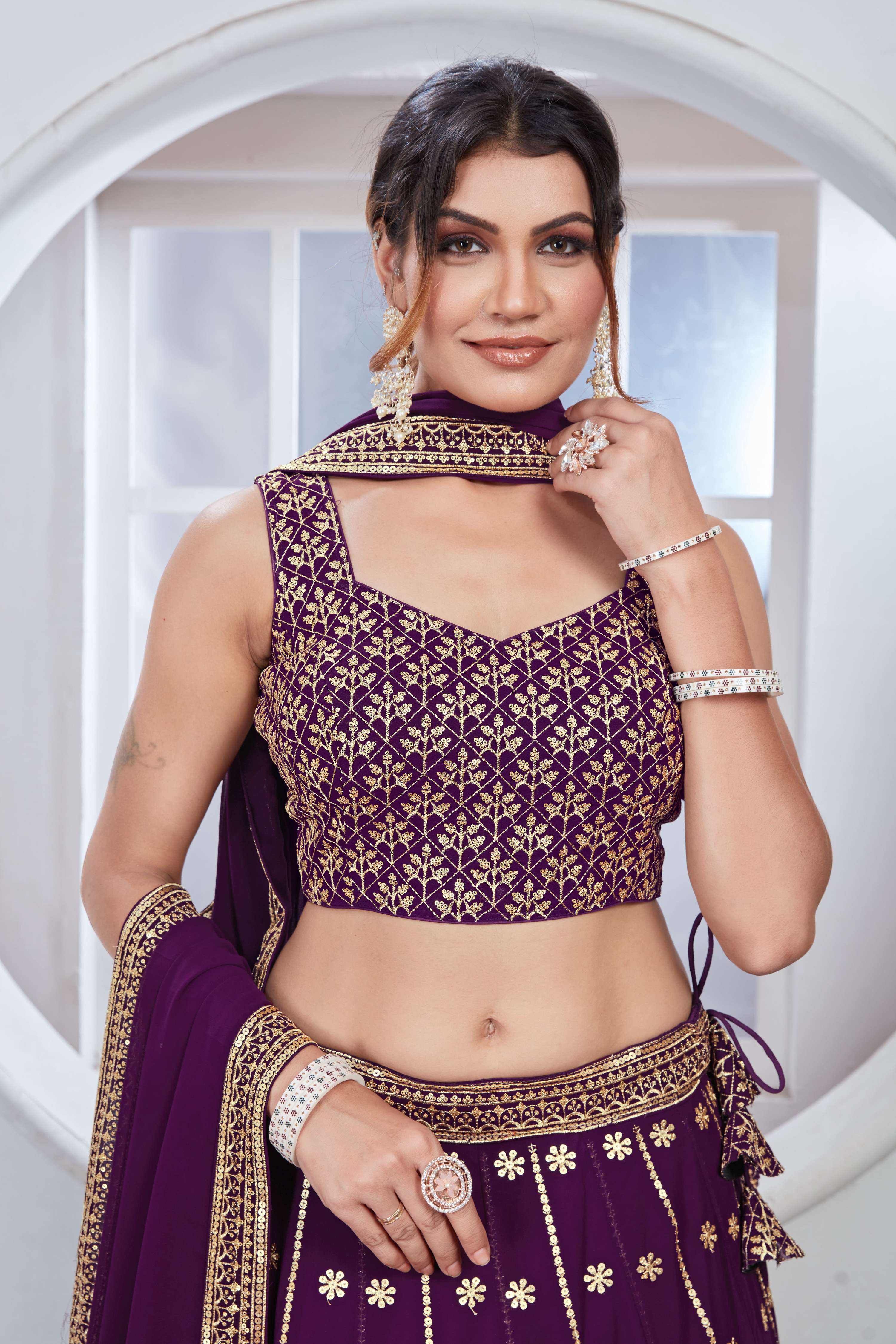 Lehenga Mart Designer Wedding Lehenga Choli For Women - Purple