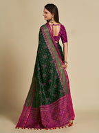 Vedant Vastram Bottle Green Color Kanjeevaram Silk Saree - Bottle Green