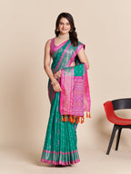 Vedant Vastram Rama Color Kanjeevaram Silk Saree - Rama
