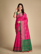 Vedant Vastram Rani Color Kanjeevaram Silk Saree - Rani Pink