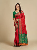 Vedant Vastram Red Color Kanjeevaram Silk Saree - Red