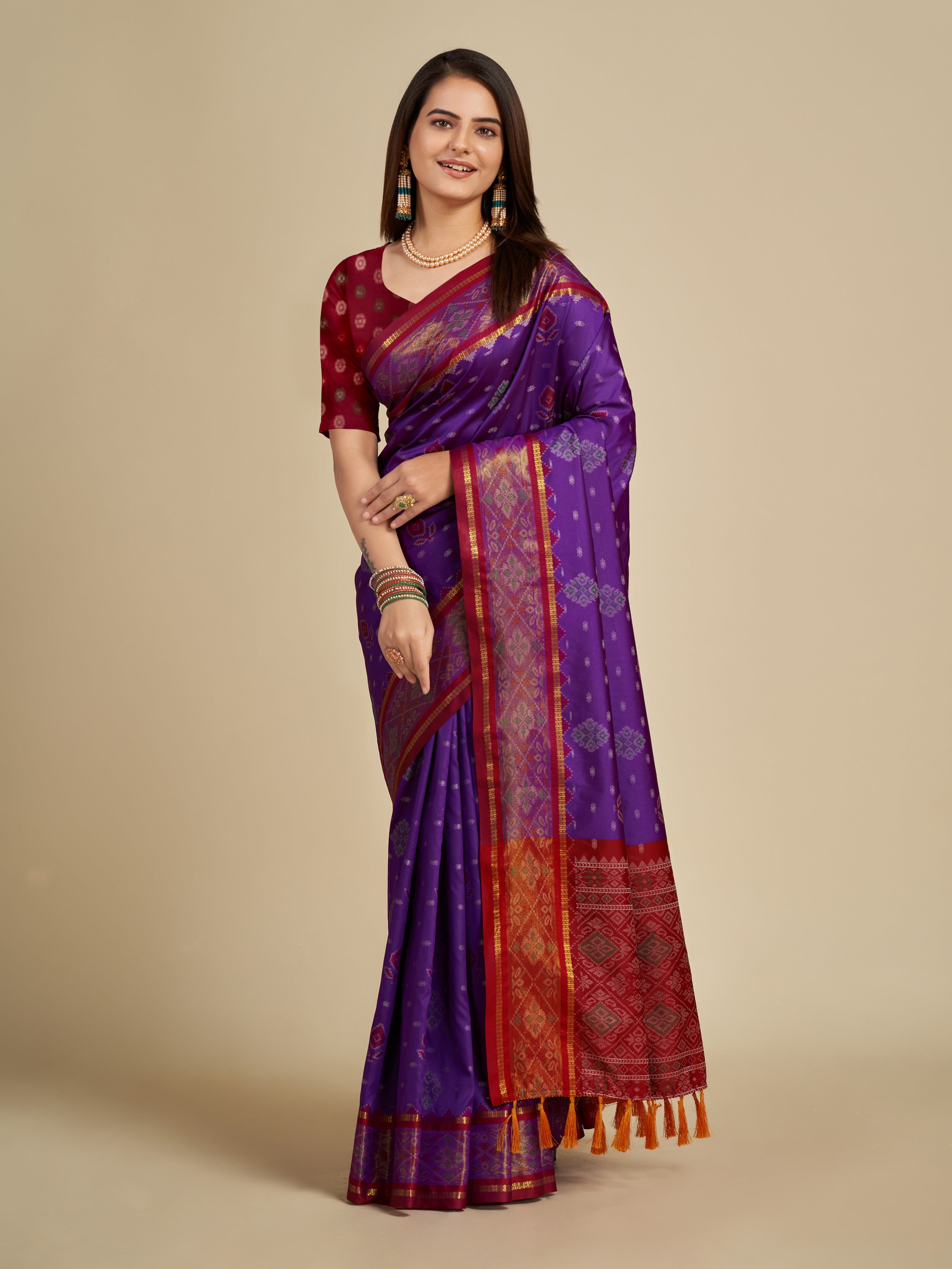 Vedant Vastram Violet Color Kanjeevaram Silk Saree - Violate