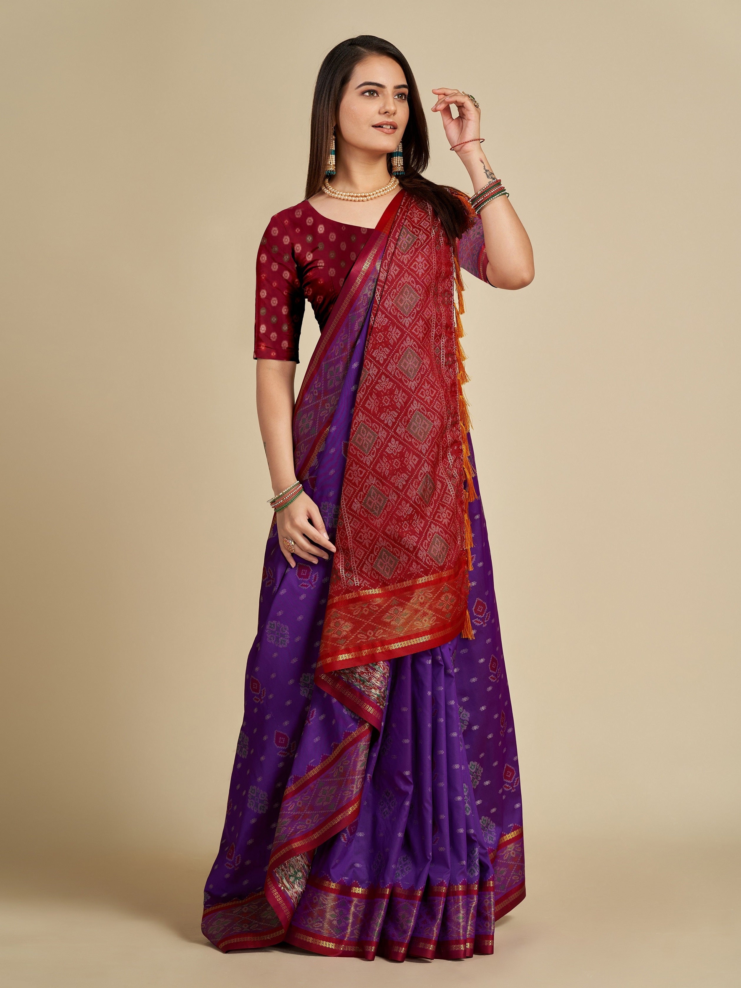 Vedant Vastram Violet Color Kanjeevaram Silk Saree - Violate
