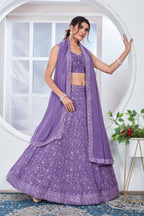 Lehenga Mart Designer Wedding Lehenga Choli For Women - Light Purple