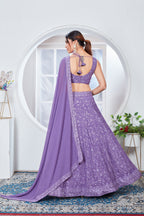 Lehenga Mart Designer Wedding Lehenga Choli For Women - Light Purple