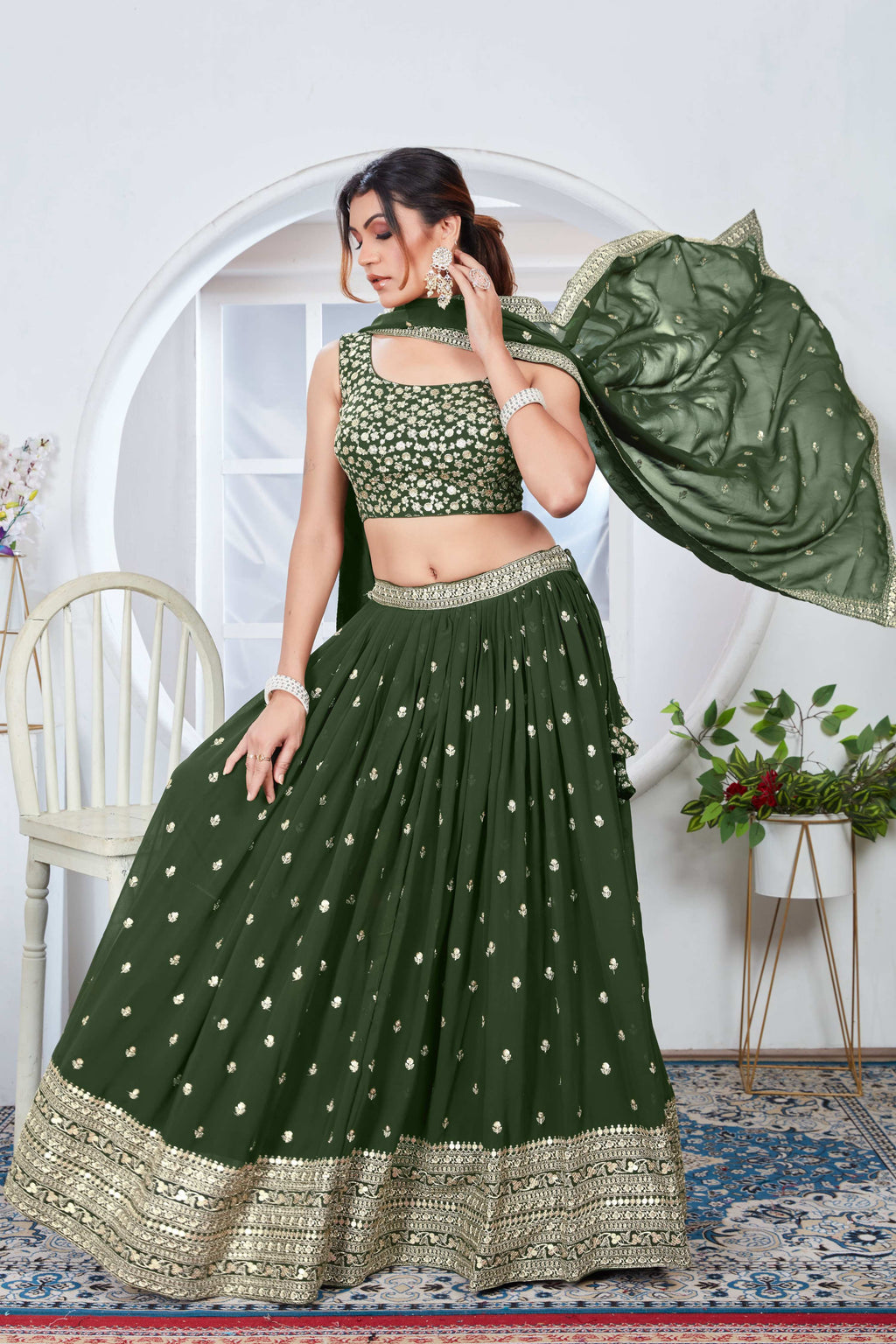 Lehenga Mart Designer Wedding Lehenga Choli For Women - Mehndi