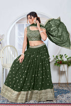 Lehenga Mart Designer Wedding Lehenga Choli For Women - Mehndi