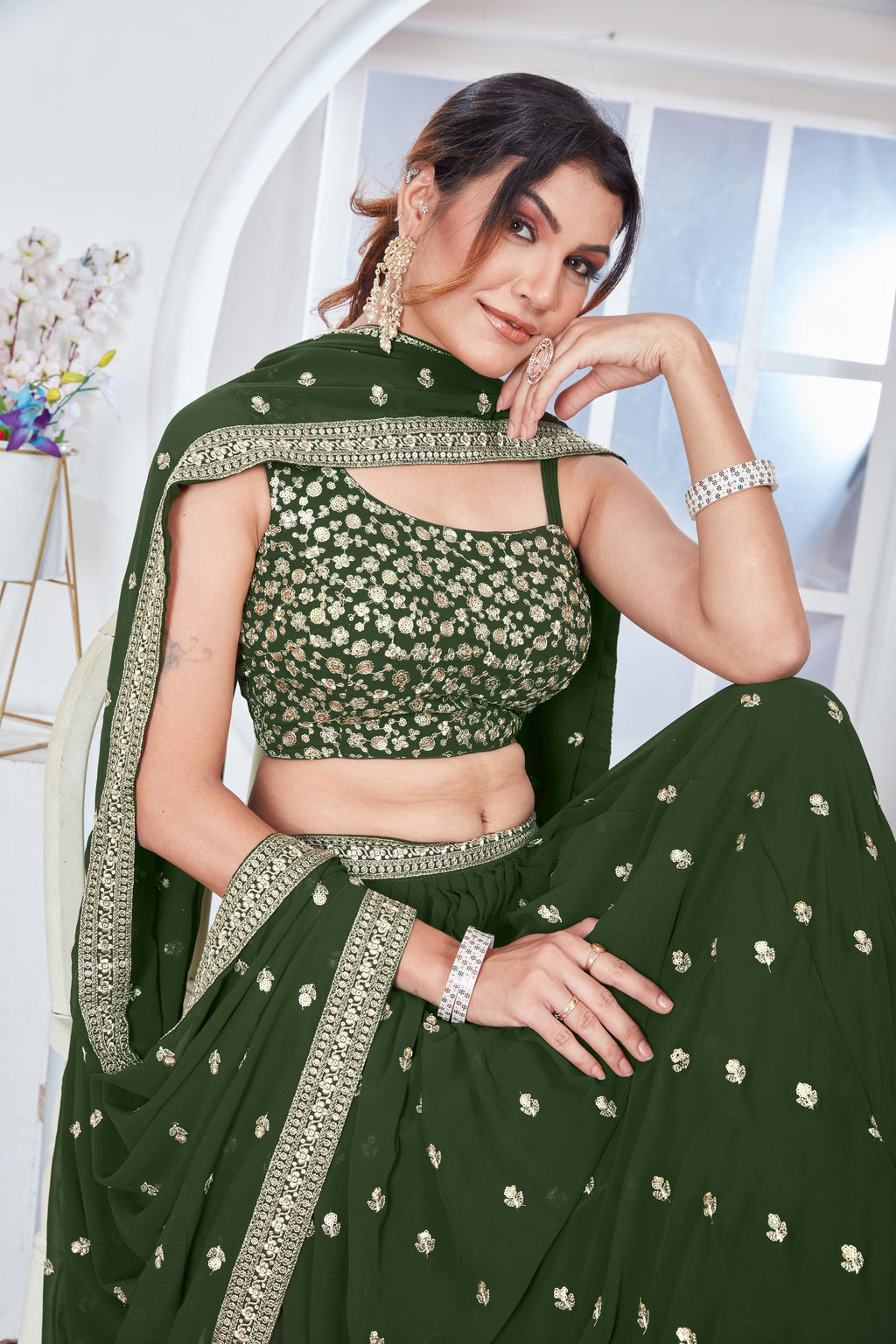 Lehenga Mart Designer Wedding Lehenga Choli For Women - Mehndi