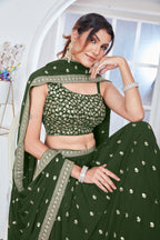 Lehenga Mart Designer Wedding Lehenga Choli For Women - Mehndi
