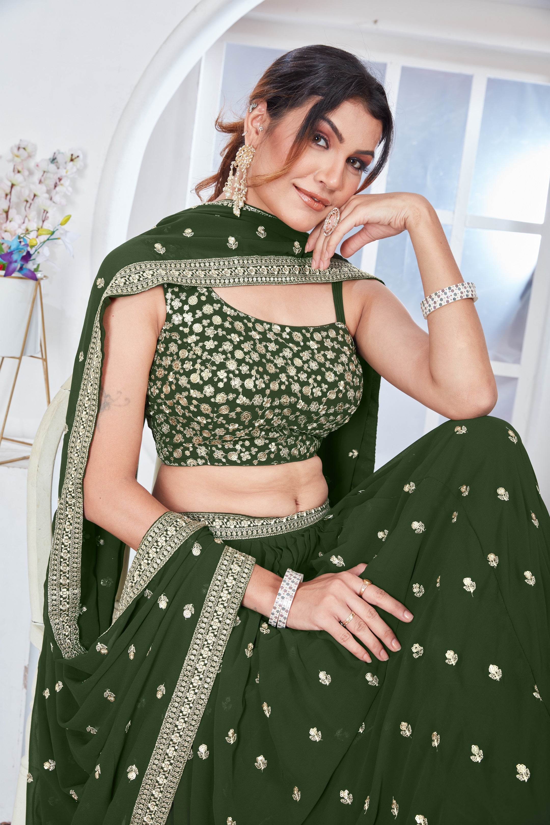 Lehenga Mart Designer Wedding Lehenga Choli For Women - Mehndi