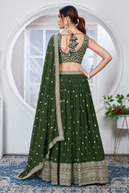 Lehenga Mart Designer Wedding Lehenga Choli For Women - Mehndi