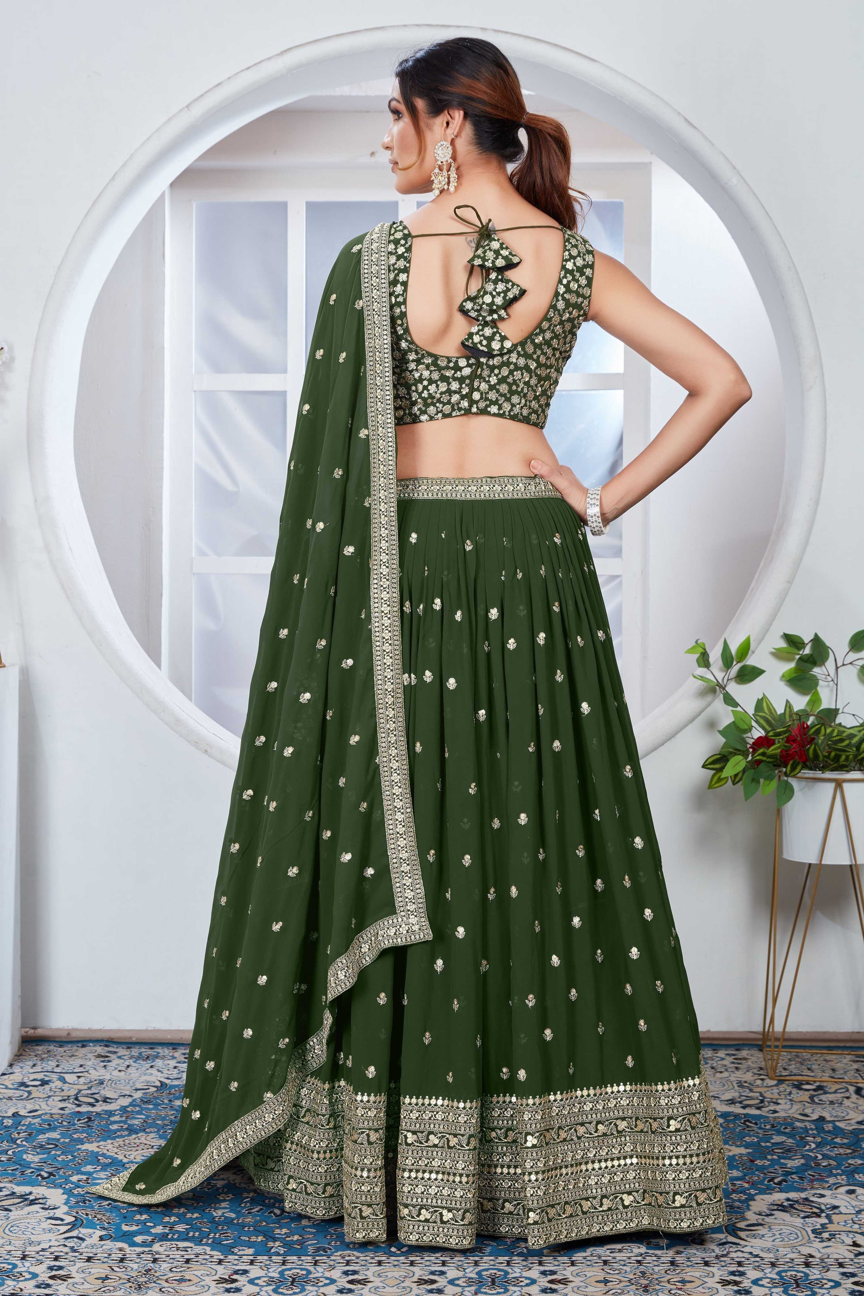 Lehenga Mart Designer Wedding Lehenga Choli For Women - Mehndi