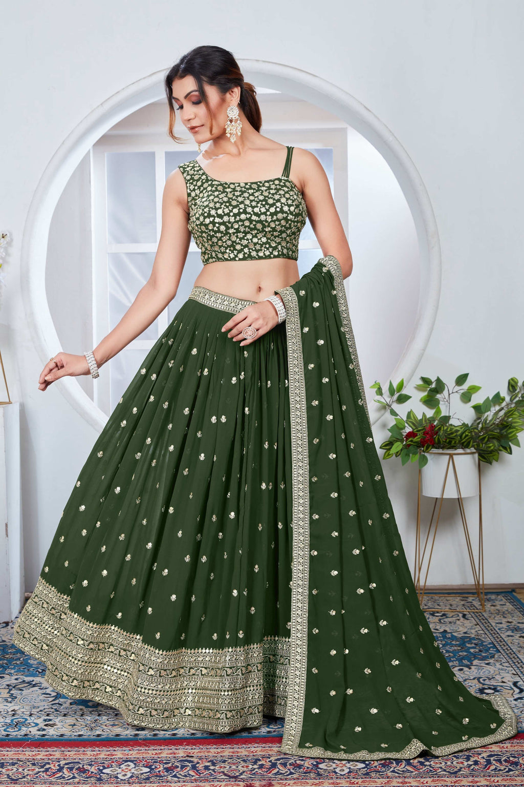Lehenga Mart Designer Wedding Lehenga Choli For Women - Mehndi