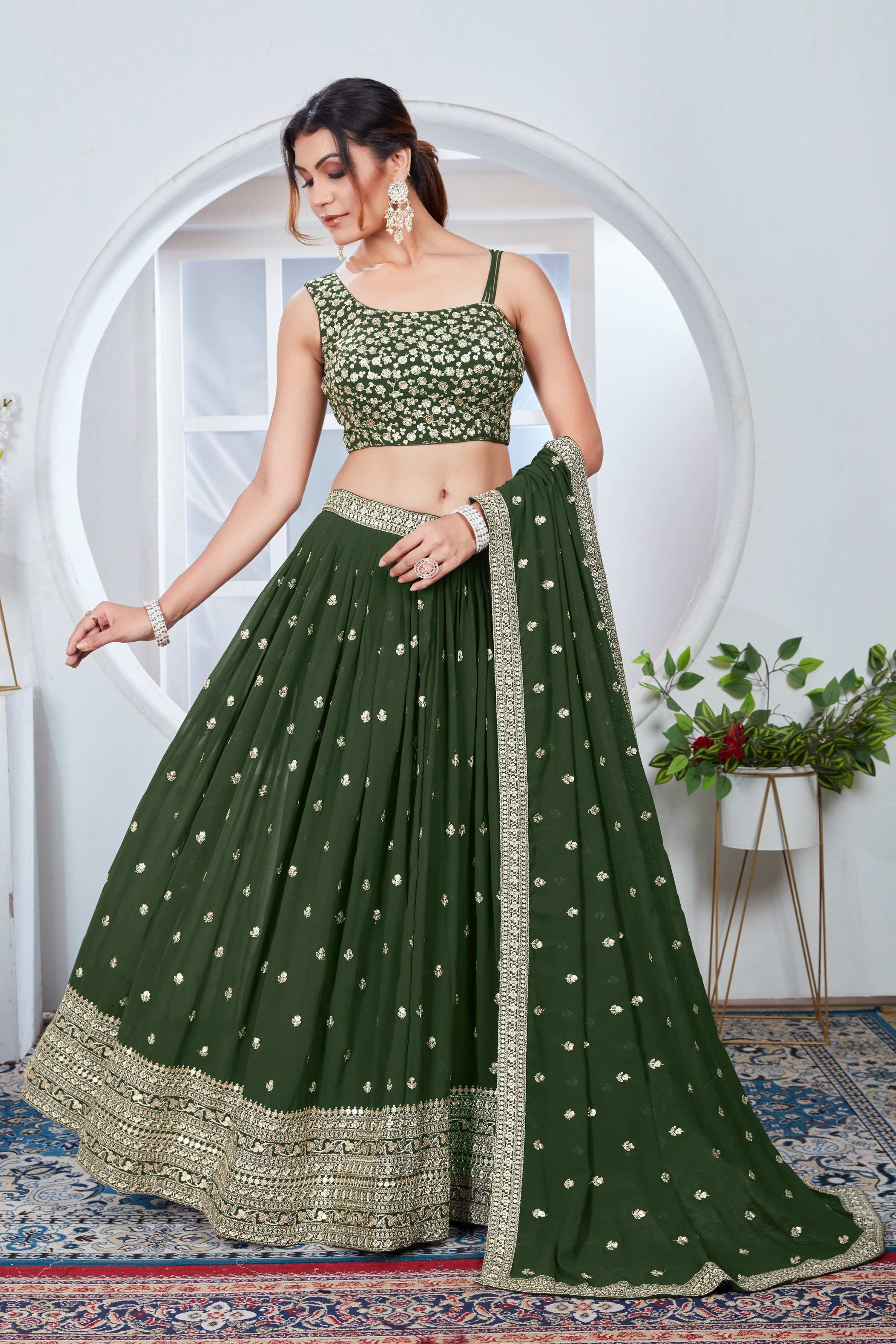 Lehenga Mart Designer Wedding Lehenga Choli For Women - Mehndi