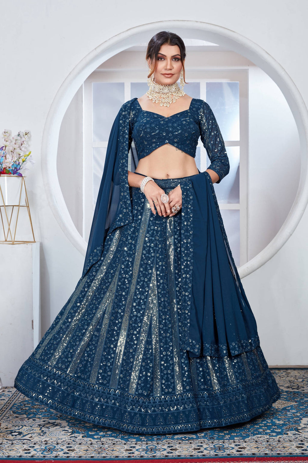 Lehenga Mart Designer Wedding Lehenga Choli For Women - Rama