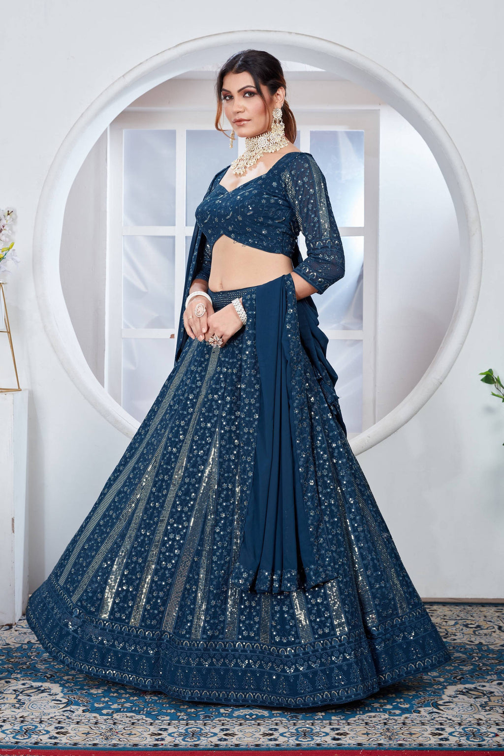 Lehenga Mart Designer Wedding Lehenga Choli For Women - Rama
