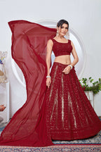 Lehenga Mart Designer Wedding Lehenga Choli For Women - Red