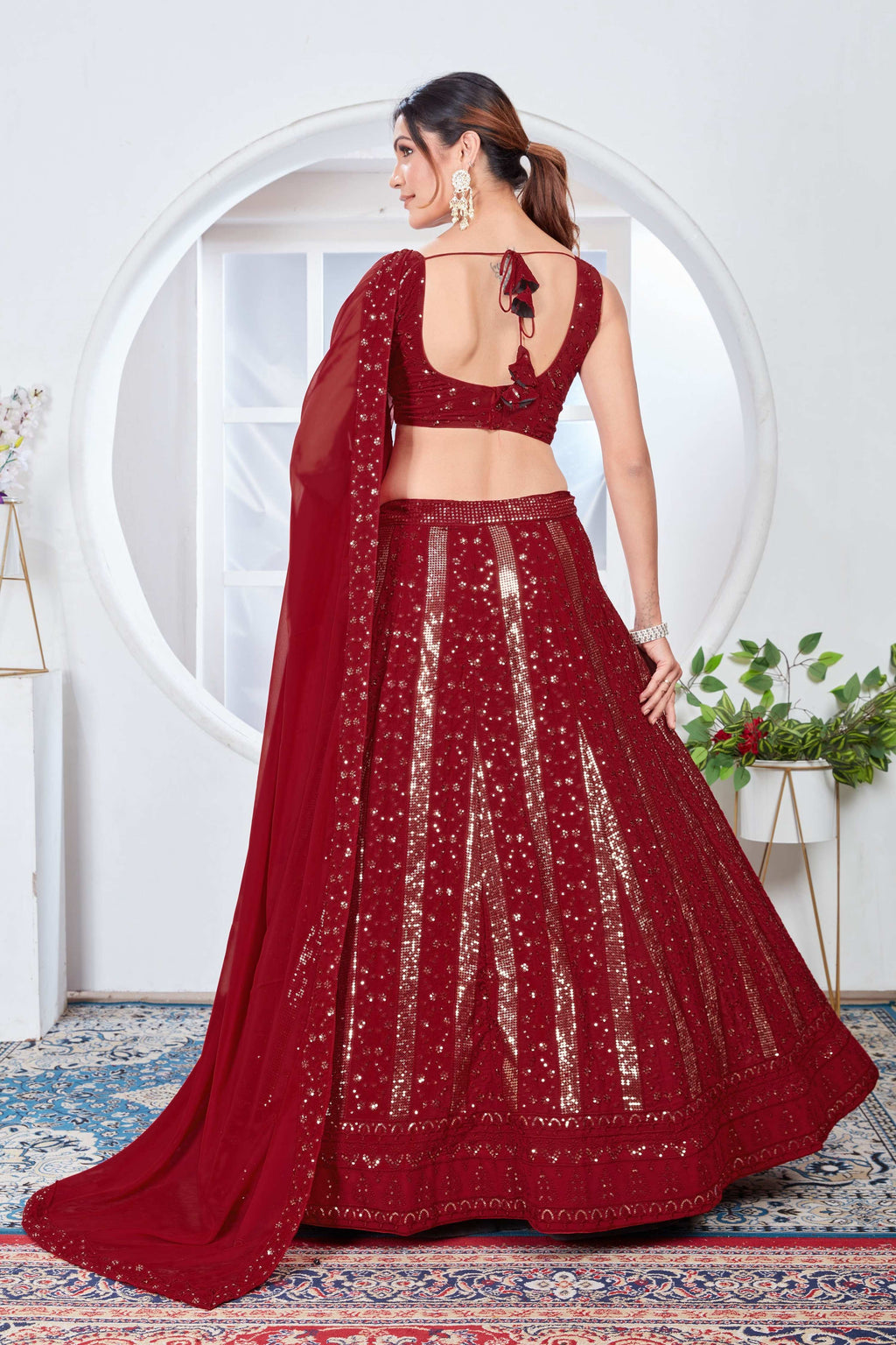 Lehenga Mart Designer Wedding Lehenga Choli For Women - Red