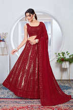 Lehenga Mart Designer Wedding Lehenga Choli For Women - Red