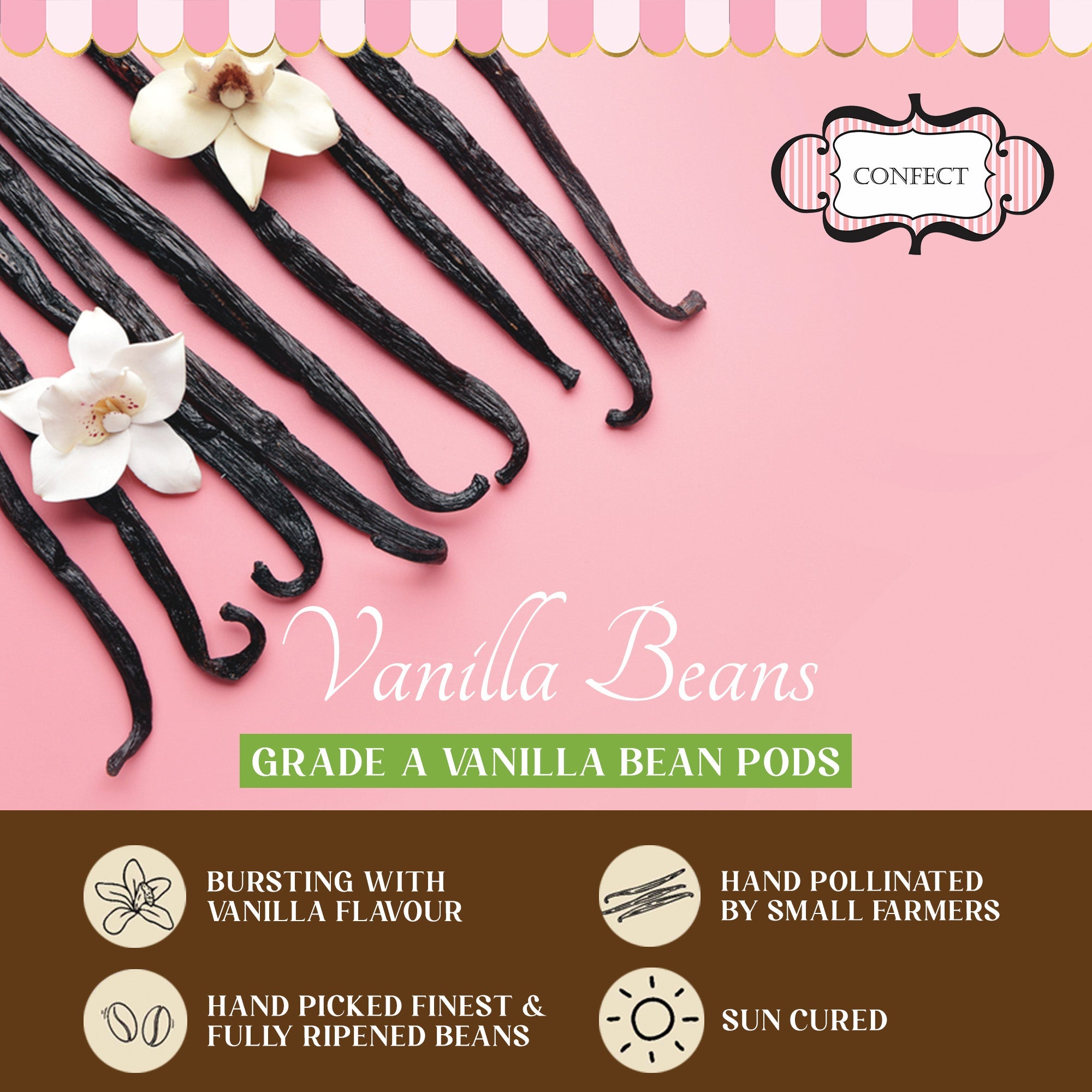 confect vanilla beans 10 pods 44 50 gms