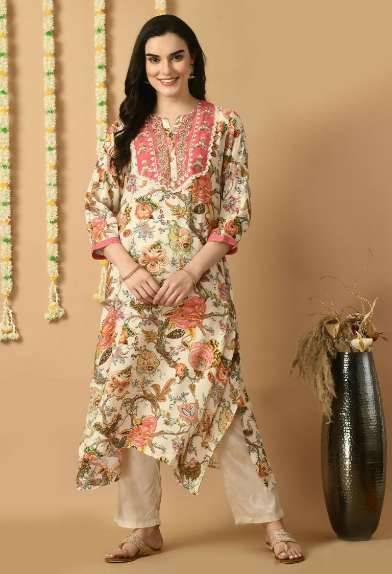 Joban Fashion White Maslin Kurta Set