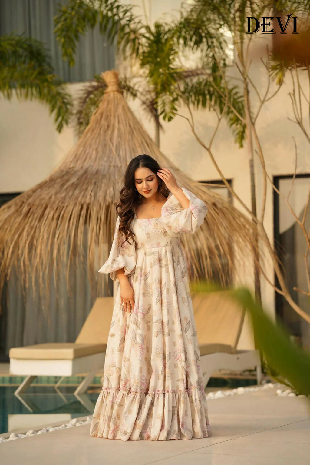 Aayaa Designer Printed Full Flared Gown - Multi Color - Distacart