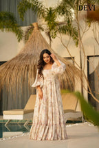 Aayaa Designer Printed Full Flared Gown - Multi Color - Distacart