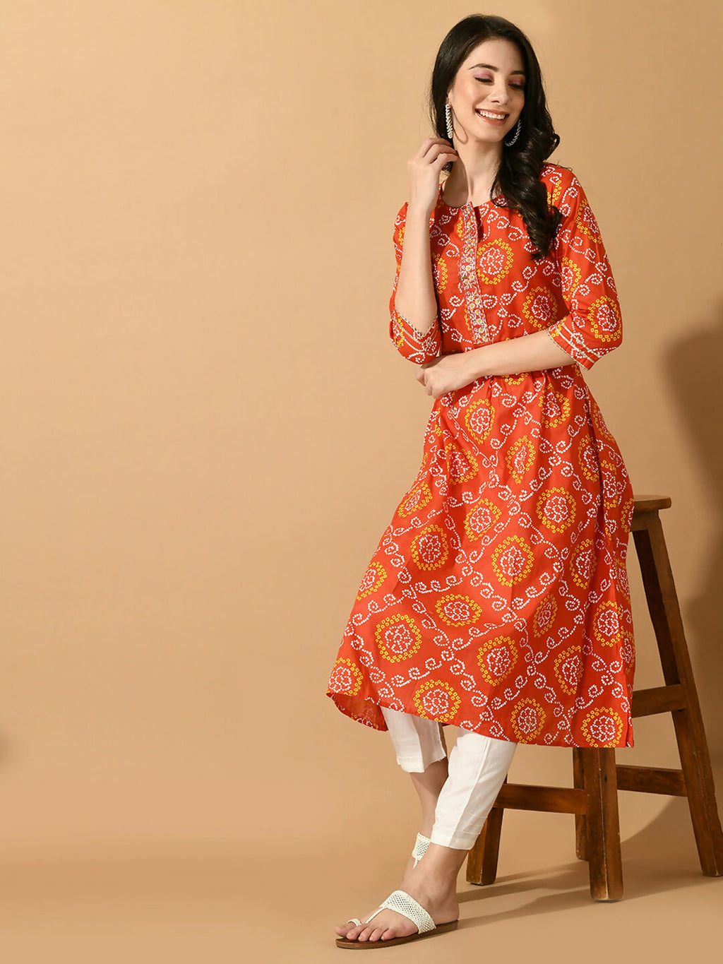 Myshka Women's Multi Flared Printed Festive Kurta