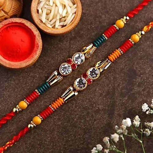 American Diamond Rakhi Set & 5 Star Chocolates