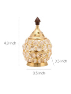 Craftvatika Gold Toned Brass Decorative Akhand Diya Oil Lamp