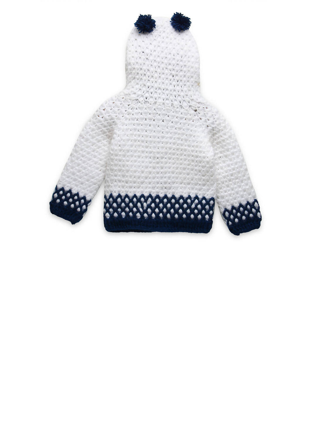 Chutput Kids Woollen Hand Knitted Tacky Design Sweater - White